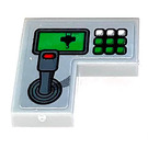 LEGO Mittleres Steingrau Fliese 2 x 2 Ecke mit Joystick und Control Panel  Aufkleber (14719)