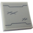 LEGO Medium Stone Gray Tile 2 x 2 Inverted with Lines and Scratches Sticker (11203)
