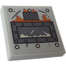 LEGO Gris pierre moyen Tuile 2 x 2 Inversé avec Metal Plates avec Rivets Autocollant (11203)