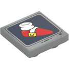 LEGO Medium Stone Gray Tile 2 x 2 Inverted with Red Boot with Gold Clasp (11203 / 104241)