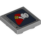 LEGO Medium Stone Gray Tile 2 x 2 Inverted with Red Boot with Gold Clasp (11203 / 104241)