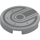 LEGO Medium Stone Gray Tile 2 x 2 Round with Fuel Filler Cap with Bottom Stud Holder (14769 / 39746)