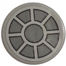 LEGO Medium Stone Gray Tile 2 x 2 Round with Gray Wheel with Spokes Sticker with "X" Bottom (4150)