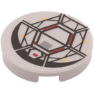LEGO Medium Stone Gray Tile 2 x 2 Round with Hexagonal Grid Sticker with "X" Bottom (4150)