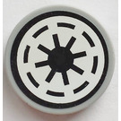 LEGO Medium Stone Gray Tile 2 x 2 Round with Republic Insignia Sticker with "X" Bottom (4150)