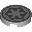 LEGO Medium Steengrijs Tegel 2 x 2 Ronde met Star Wars Imperial logo met Studhouder aan de onderzijde (14769 / 80306)