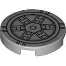 LEGO Medium Stone Gray Tile 2 x 2 Round with TIE Bomber Pattern with Bottom Stud Holder (14769 / 101648)