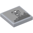LEGO Medium Stone Gray Tile 2 x 2 with Bane Sticker with Groove (3068)