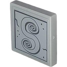 LEGO Medium Stone Gray Tile 2 x 2 with Bold 'S' on stone Sticker with Groove (3068)