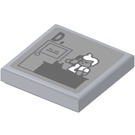 LEGO Medium Stone Gray Tile 2 x 2 with Commissioner James Gordon and ‘D.’ Sticker with Groove (3068)