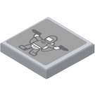 LEGO Medium Stone Gray Tile 2 x 2 with Condiment King Character Sticker with Groove (3068)
