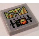 LEGO Medium Steengrijs Tegel 2 x 2 met Control Paneel 7692 Sticker met groef (3068)