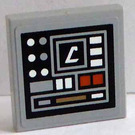 LEGO Mittleres Steingrau Fliese 2 x 2 mit Control Panel Aufkleber mit Nut (3068)