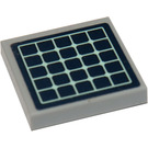 LEGO Medium Steengrijs Tegel 2 x 2 met Dark Blauw Solar Paneel Sticker met groef (3068)
