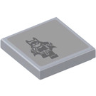 LEGO Medium Stone Gray Tile 2 x 2 with Grey Batgirl Running Sticker with Groove (3068)