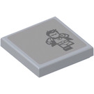 LEGO Medium Stone Gray Tile 2 x 2 with Grey Robin, Batman’s Sidekick, Running Sticker with Groove (3068)