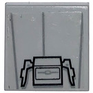 LEGO Medium Stone Gray Tile 2 x 2 with Hatch Handles Sticker with Groove (3068)