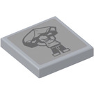 LEGO Medium Stone Gray Tile 2 x 2 with Killer Croc Character Sticker with Groove (3068)