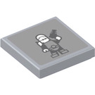 LEGO Medium Stone Gray Tile 2 x 2 with Mr Freeze Sticker with Groove (3068)