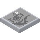 LEGO Medium Steengrijs Tegel 2 x 2 met Poison Ivy Character en Diamant Sticker met groef (3068)