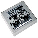 LEGO Medium Stone Gray Tile 2 x 2 with RUL Sticker with Groove (3068)
