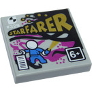 LEGO Mittleres Steingrau Fliese 2 x 2 mit "Starfarer" mit Nut (3068 / 25519)
