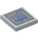 LEGO Medium Steengrijs Tegel 2 x 2 met Telephone Instructions Diagram Sticker met groef (3068)