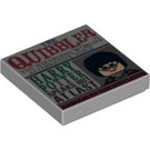 LEGO Medium Stone Gray Tile 2 x 2 with "The Quibbler" with Groove (3068)