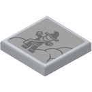 LEGO Medium Stone Gray Tile 2 x 2 with The Scarecrow Sticker with Groove (3068)