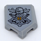 LEGO Medium Stone Gray Tile 2 x 3 Pentagonal with Coat of Arms With 'H' Gold Sticker (22385)