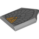 LEGO Medium Stone Gray Tile 2 x 3 Pentagonal with Feathers (22385 / 102466)