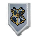 LEGO Medium Stone Gray Tile 2 x 3 Pentagonal with Hogwarts Emblem Sticker (22385)
