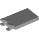 LEGO Medium Stone Gray Tile 2 x 3 with Horizontal Clips (Thick Open 'O' Clips) (30350 / 65886)