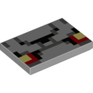 LEGO Mittleres Steingrau Fliese 2 x 3 mit Minecraft Redstone Gesicht (26603 / 68486)