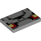 LEGO Medium Stone Gray Tile 2 x 3 with Minecraft Redstone Face (26603 / 68486)