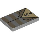 LEGO Gris pierre moyen Tuile 2 x 3 avec Striped Haut (26603 / 107509)