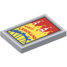 LEGO Medium Stone Gray Tile 2 x 3 with ‘VISIT LEGOLAND’ Poster Sticker (26603)