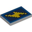 LEGO Mittleres Steingrau Fliese 2 x 3 mit Gelb Pixels (26603 / 103730)