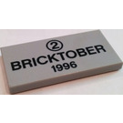 LEGO Medium Stone Gray Tile 2 x 4 with 'BRICKTOBER 1996' (87079)