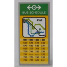 LEGO Medium Stone Gray Tile 2 x 4 with Bus Map and Schedule Sticker (87079)