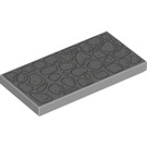 LEGO Keskitumma kivenharmaa Laatta 2 x 4 jossa Cobblestone Pavement (39849 / 87079)