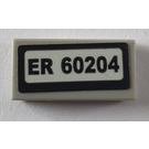 LEGO Medium Stone Gray Tile 2 x 4 with ER 60204 number plate Sticker (87079)