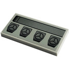 LEGO Medium Stone Gray Tile 2 x 4 with Logos Mercedes Sticker (87079)