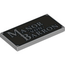 LEGO Medium Stone Gray Tile 2 x 4 with Manor Von Barron (68417 / 82575)