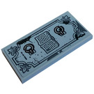LEGO Medium Stone Gray Tile 2 x 4 with Open Book and Grave Sticker (87079)
