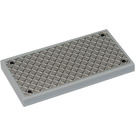 LEGO Medium Stone Gray Tile 2 x 4 with Silver Grill (Black Rivets) Sticker (87079)
