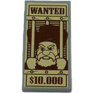 LEGO Medium Stone Gray Tile 2 x 4 with WANTED, Bearded Man Behind Bars, $10.000 Sticker (87079)