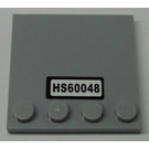 LEGO Medium Stone Gray Tile 4 x 4 with Studs on Edge with 'HS60048' Sticker (6179)