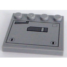 LEGO Medium Stone Gray Tile 4 x 4 with Studs on Edge with Sw AT-DP Panel Left Side Sticker (6179)