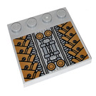 LEGO Gris pierre moyen Tuile 4 x 4 avec Goujons sur Bord avec SW Sith Infiltrator Mécanique Modèle Autocollant (6179)